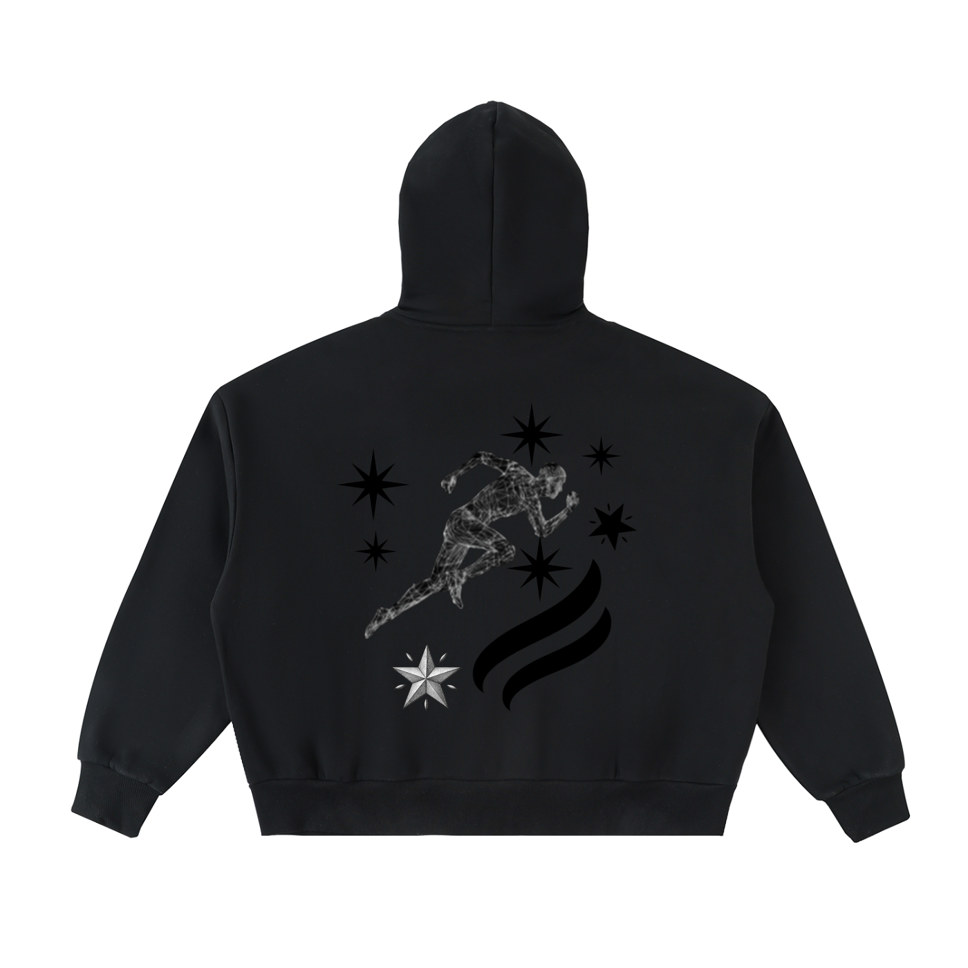 heavy weight black designer hoodie
